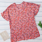 Printed V-Neck Tunic Blouse