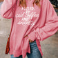 Slogan Graphic Dropped Shoulder Slit Sweatshirt