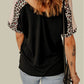 MAMA Graphic Leopard V-Neck Tee Shirt