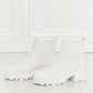 MMShoes Work For It Matte Lug Sole Chelsea Boots in White