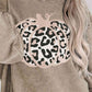Leopard Pumpkin Graphic Ribbed Sweatshirt