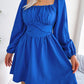 Tied Square Neck Balloon Sleeve Dress