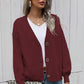 V-Neck Button-Down Dropped Shoulder Cardigan