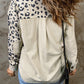 Double Take Leopard Print Pocketed Corduroy Jacket