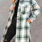 Plaid Collared Button Down Coat