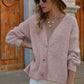 V-Neck Button-Down Dropped Shoulder Cardigan