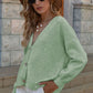 V-Neck Button-Down Dropped Shoulder Cardigan