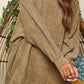 Vintage Wash Exposed Seam Round Neck Slit Sweatshirt