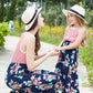 Girls Striped Floral Sleeveless Dress