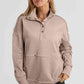 Half Sanp Drop Shoulder Long Sleeve Sweatshirt
