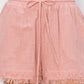 HYFVE Drawstring Cotton Gauze Frayed Shorts