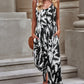 Botanical Print Spaghetti Strap Cropped Jumpsuit