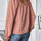 Swiss Dot Square Neck Flounce Sleeve Blouse