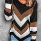 Eyelet Color Block Long Sleeve Sweater