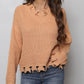 Waffle-Knit Dropped Shoulder Blouse