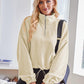 Half Zip Collared Neck Long Sleeve Sweatshirt