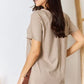 Zenana Baby Waffle Short Sleeve Slit High-Low T-Shirt