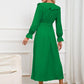 Surplice Tie Front Flounce Sleeve Dress