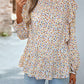 Ruffle Collar Long Sleeve Peplum Top
