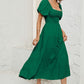 Smocked Square Neck Puff Sleeve Dress