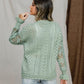 Eyelet Crochet Lantern Sleeve Sweater
