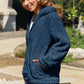 Zip Up Collared Neck Jacket with Pockets