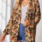 Printed Button Up Long Sleeve Cardigan
