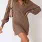 Surplice Neck Long Sleeve Sweater Dress