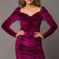 Sweetheart Neck Ruched Long Sleeve Dress