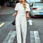 Textured Flutter Sleeve Top and Pants Set
