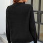 Waffle-Knit Round Neck Reglan Sleeve Sweater