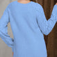 Openwork Round Neck Raglan Sleeve Sweater