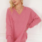 Fringe V-Neck Long Sleeve Sweater