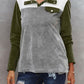 Color Block Collared Sweatshirt with Pockets