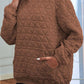 Quilted Long Sleeve Hoodie with Pocket