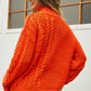 Cable-Knit Turtle Neck Long Sleeve Sweater