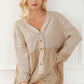 Ballon Sleeve Buttoned Mini Dress