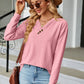 V-Neck Long Sleeve Blouse