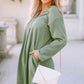 Notched Long Sleeve Dress with Pockets