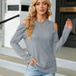 Dropped Shoulder Long Sleeve Blouse