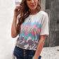 Printed Round Neck Tunic Tee