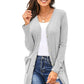 V-Neck Long Sleeve Cardigan with Pocket