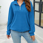 Quarter-Zip Collared Drop Shoulder Sweatshirt