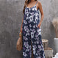 Botanical Print Spaghetti Strap Cropped Jumpsuit