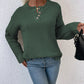 Quarter-Button Slit Sweater
