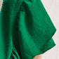 Contrast Ruffle Trim Flutter Sleeve Blouse