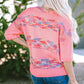 Full Size Heathered Round Neck Half Sleeve Sweater