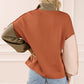 Color Block Exposed Seam Half Zip Sweatshirt