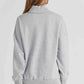 Half Sanp Drop Shoulder Long Sleeve Sweatshirt