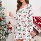 Christmas Element V-Neck Long Sleeve Mini Dress